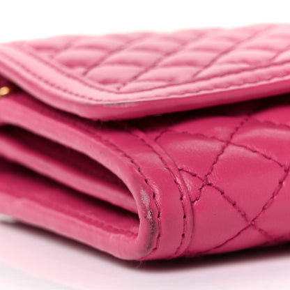 Prada Soft Calfskin Quilted Chain Wallet Fuxia 6 of 8