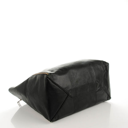 Celine Smooth Lambskin Horizontal Zipper Gusset Cabas Black 4 of 8