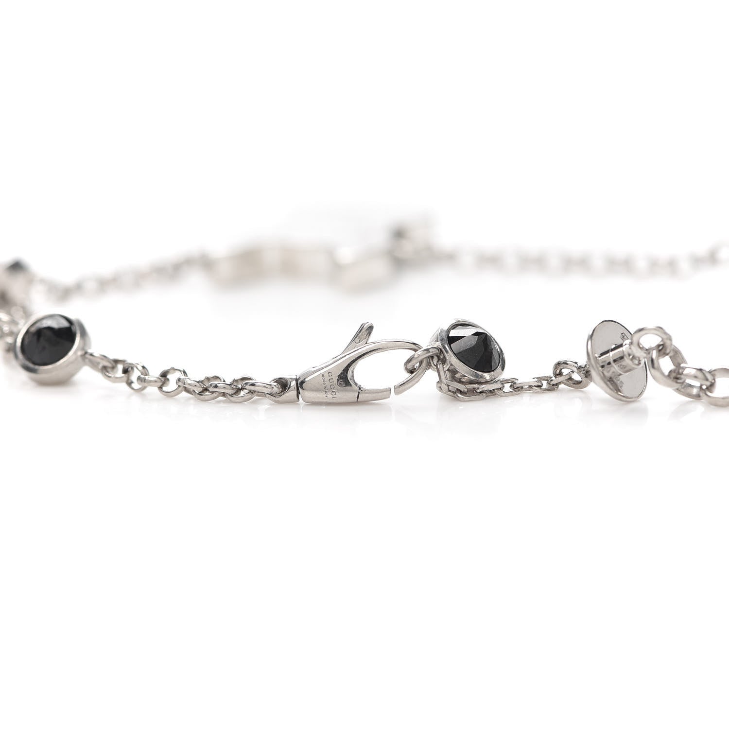 Gucci Sterling Silver Black Spinel Enamel Orso Bracelet 4 of 4