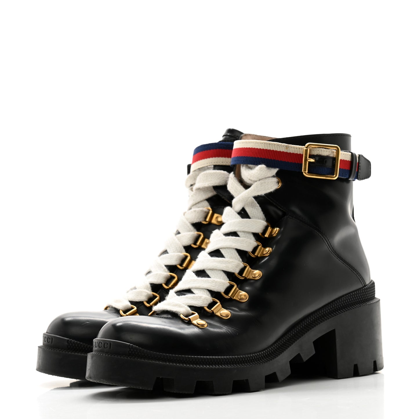 Calfskin Sylvie Web Womens Lace Up Combat Boots 37 Black