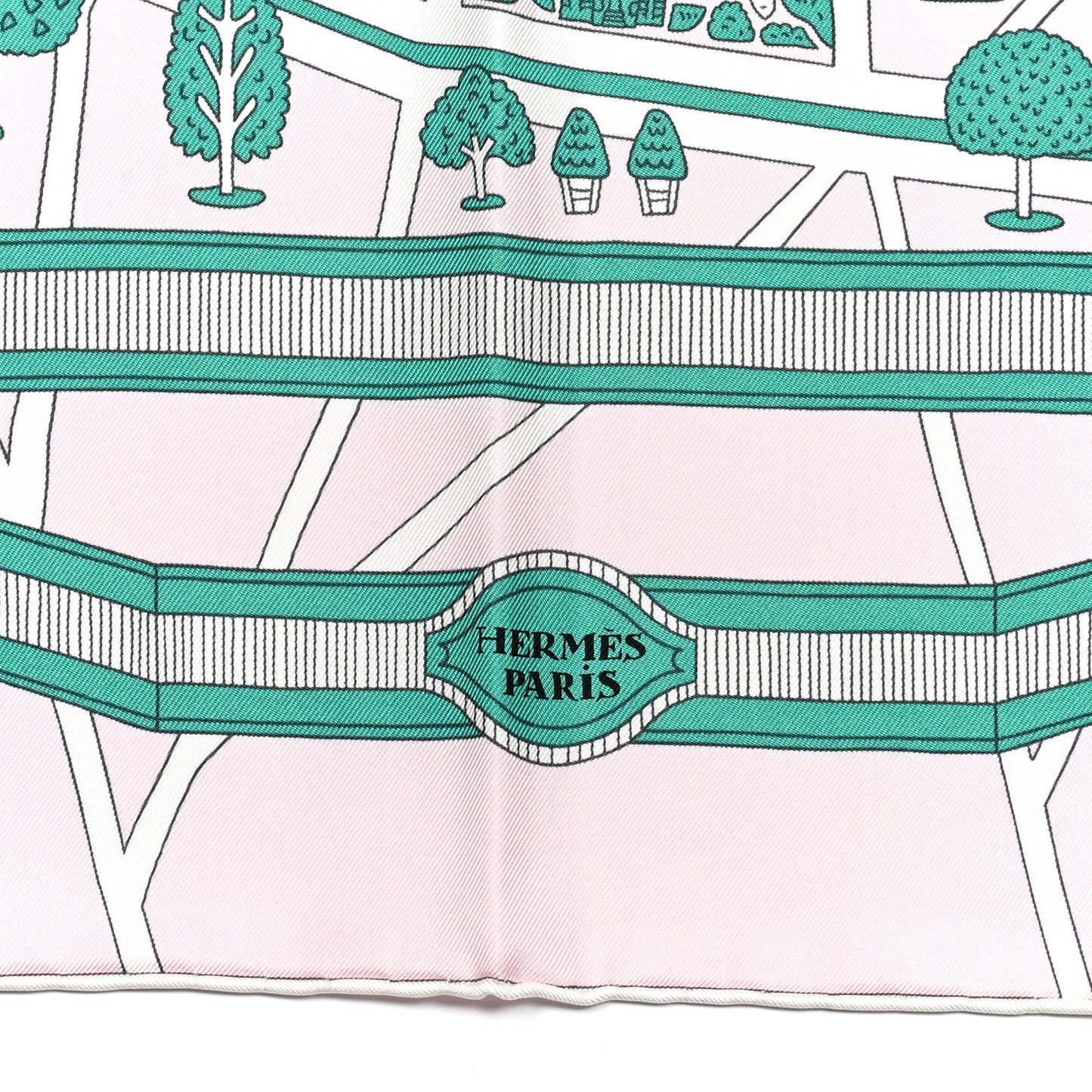Silk Les Nouveaux Amoureux de Paris Scarf 90 Rose Pale Menthol