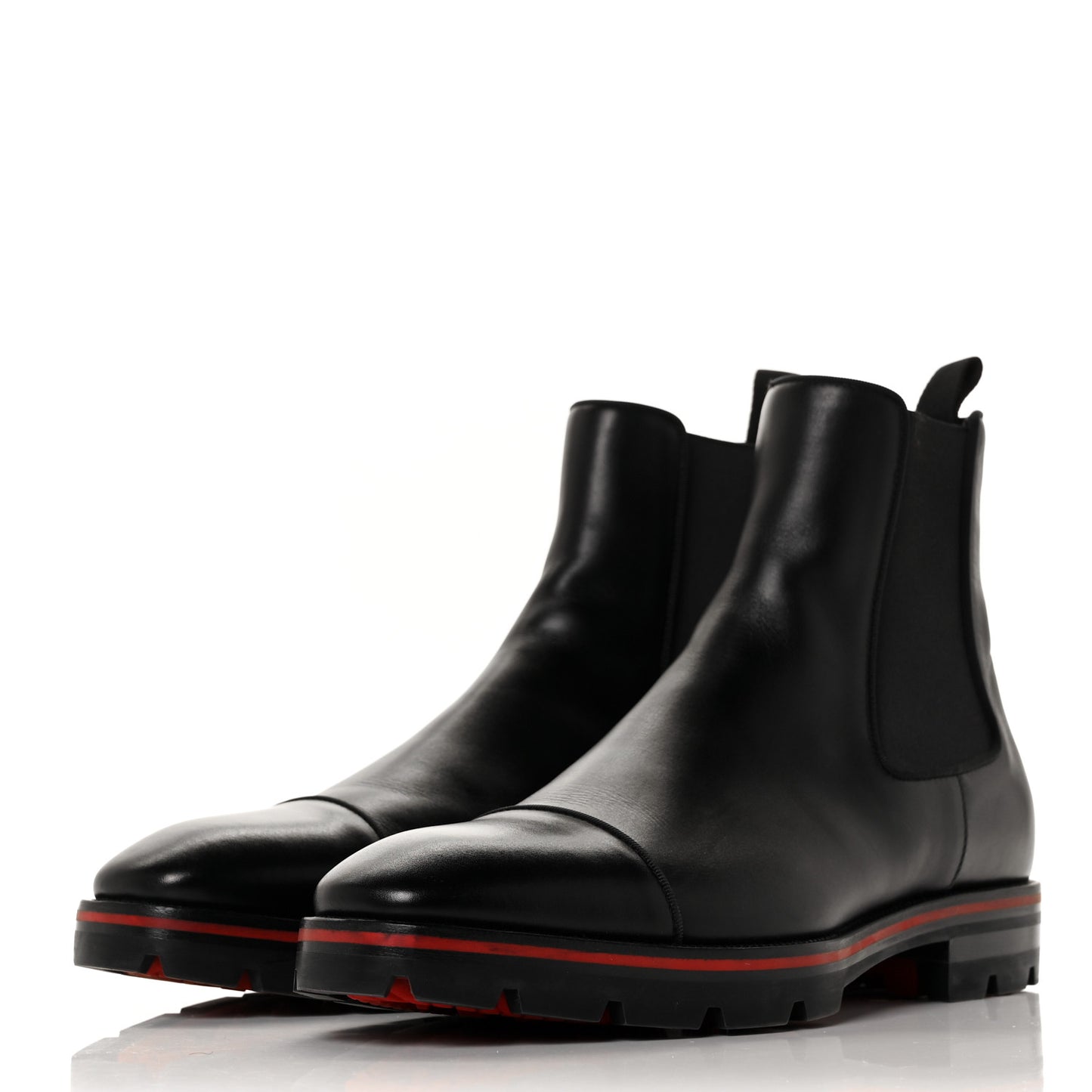 Calfskin Mens Melon Flat Chelsea Boots 41.5 Black