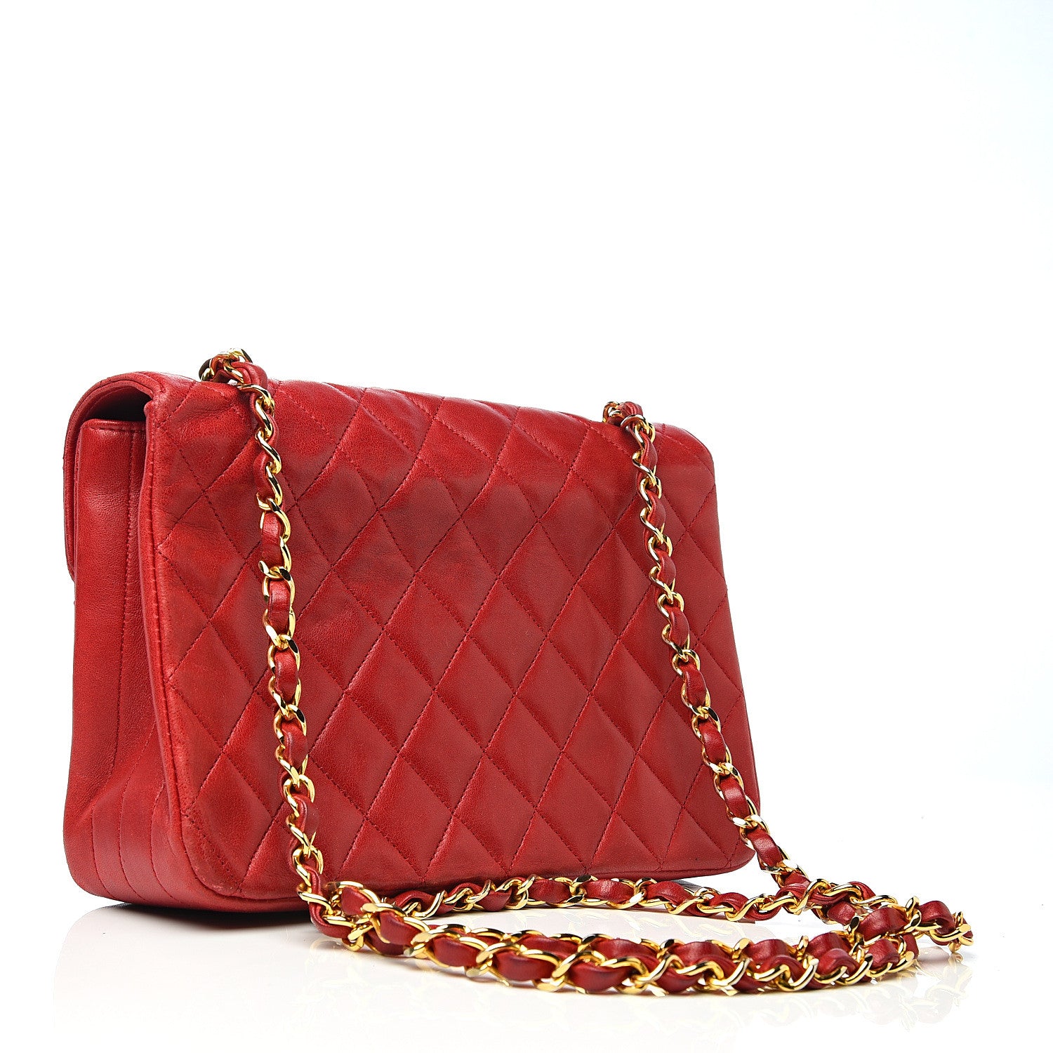 Chanel Lambskin Quilted Small Single Flap Red 2 of 19