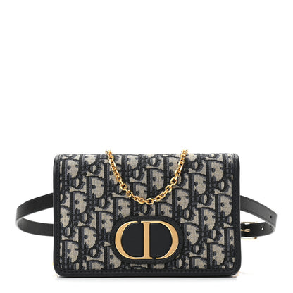 Christian Dior Oblique 30 Montaigne 2-In-1 Pouch Blue 1 of 9