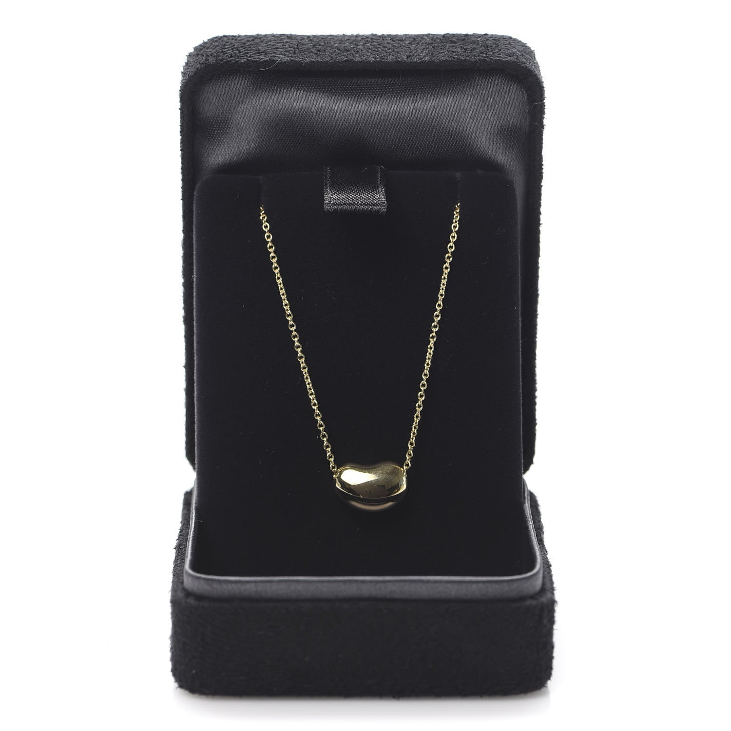 Tiffany 18K Yellow Gold 12mm Elsa Peretti Bean Pendant Necklace 8 of 8