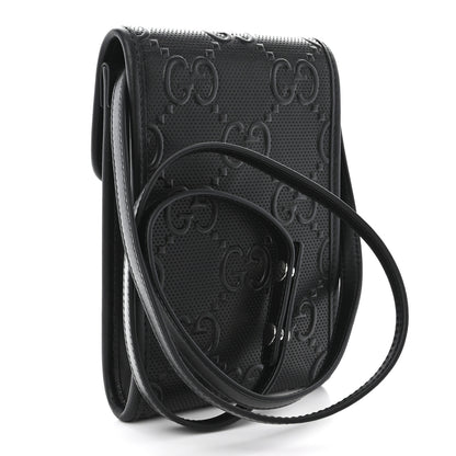Gucci Calfskin GG Tennis Embossed Mini Crossbody Bag Black 3 of 10