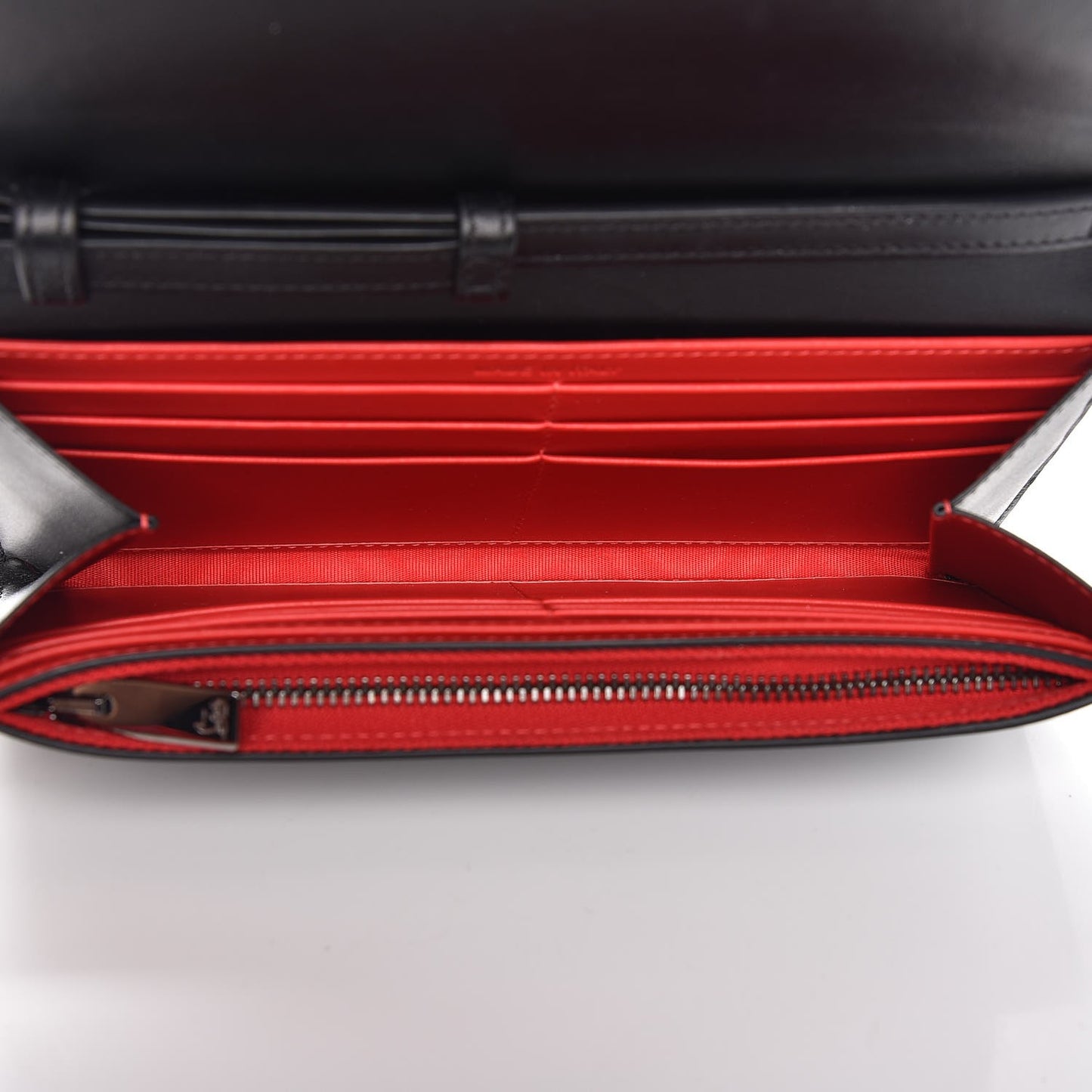 Calfskin Macaron Spiked Flap Wallet Black