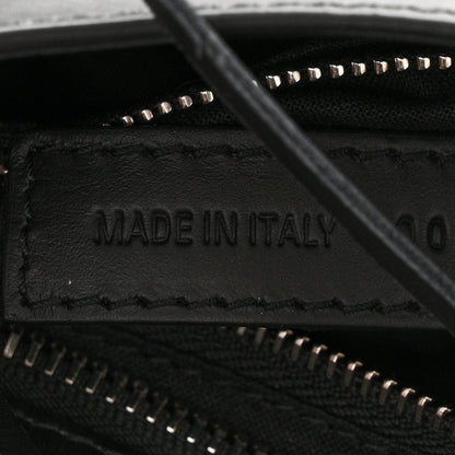 Balenciaga Canvas Satin Calfskin Diagonal Allover Logo Print Classic Silver Hardware Mini City Natural Black 9 of 12
