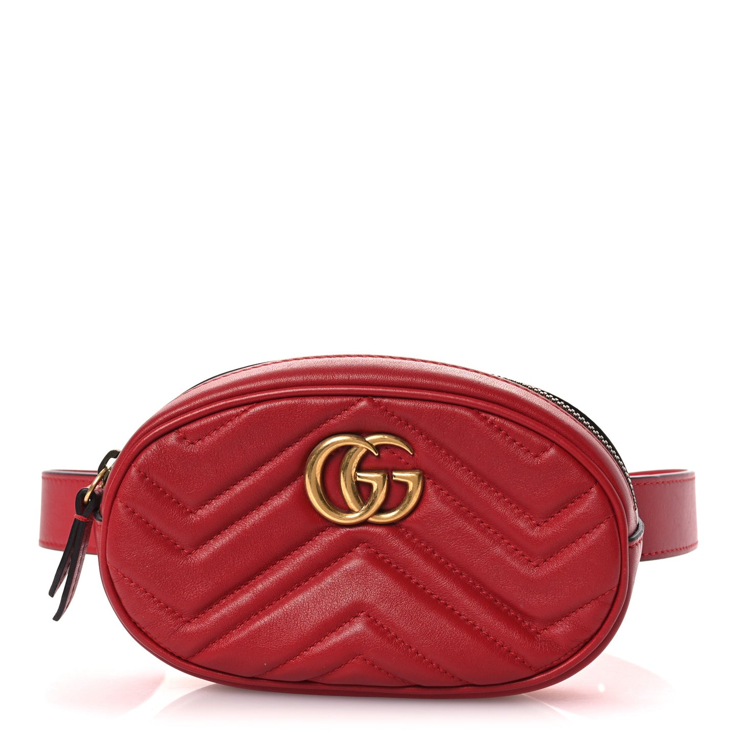 Calfskin Matelasse GG Marmont Belt Bag 95 38 95 38 Hibiscus Red