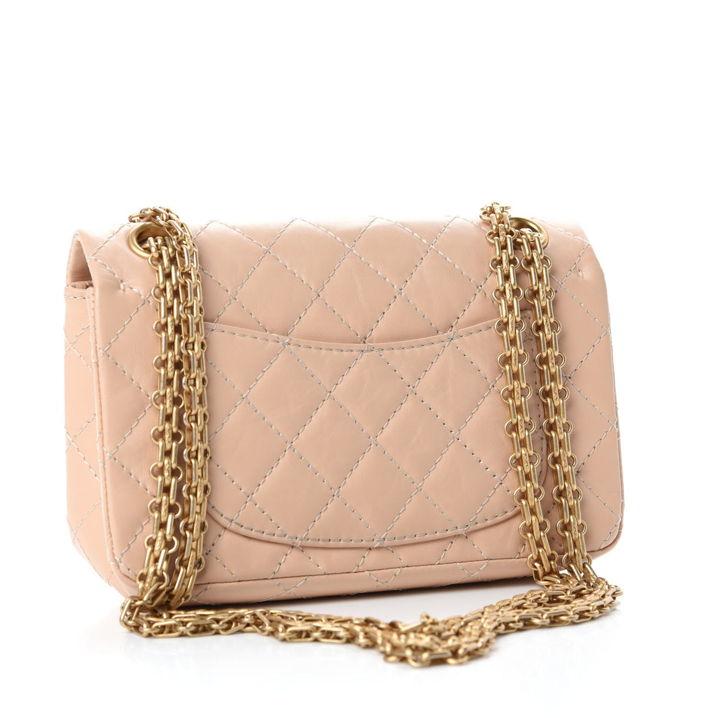 Aged Calfskin Quilted 2.55 Reissue Mini Flap Beige