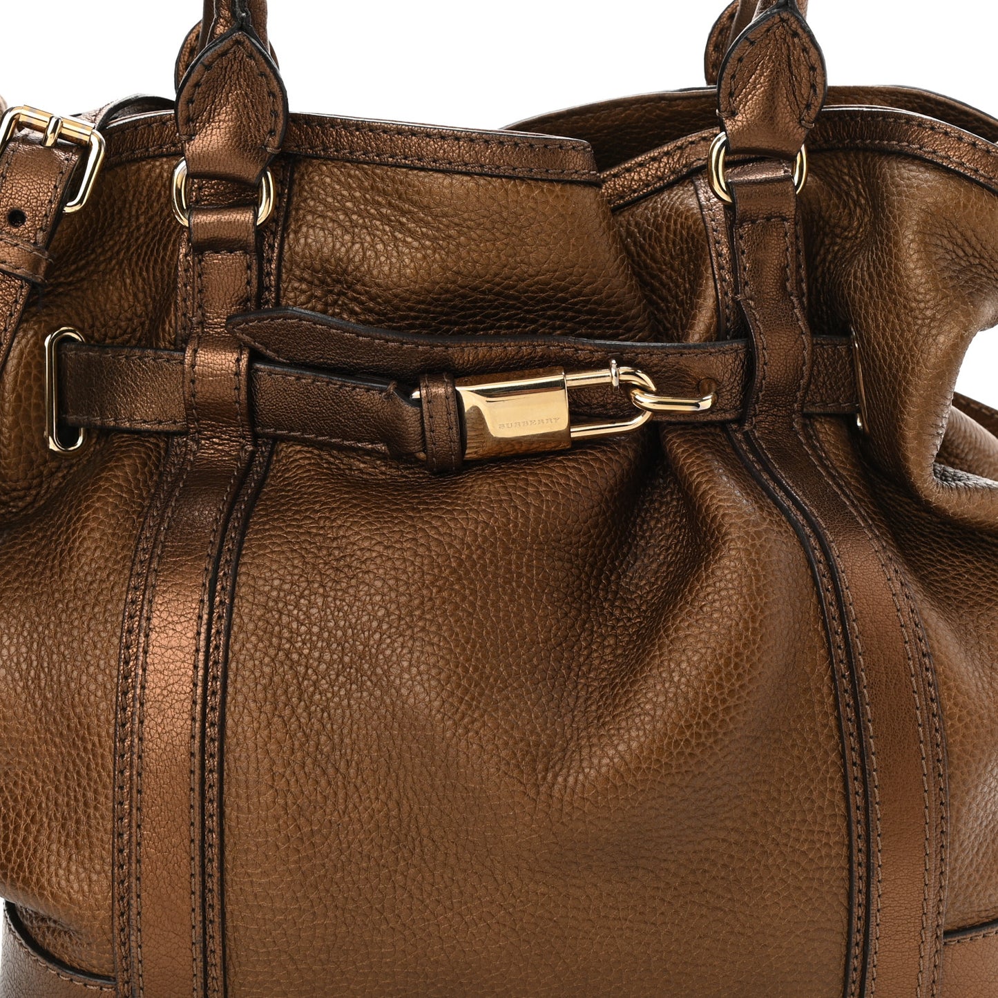 Grainy Calfskin Medium Golderton Tote Antique Gold