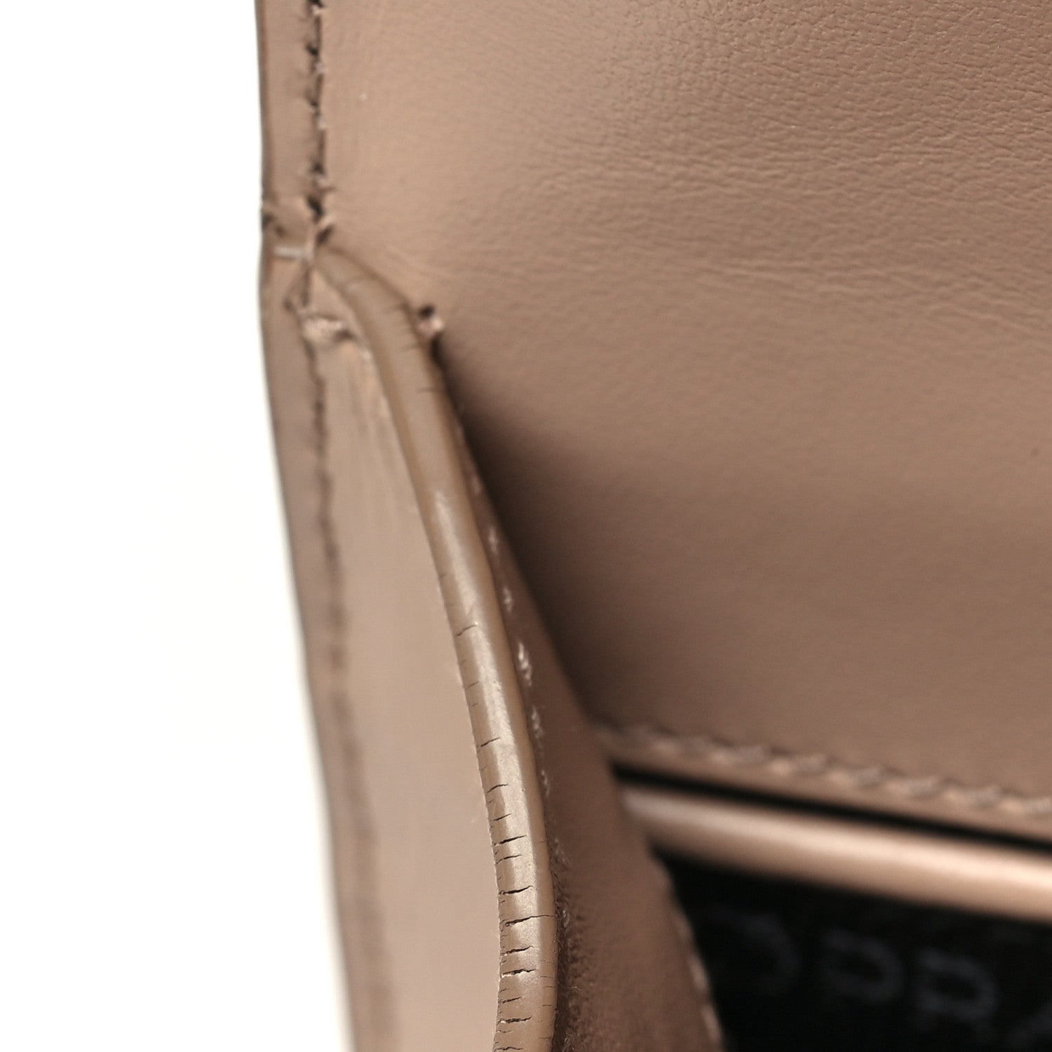 Prada Saffiano Soft Calfskin Metal Triangle Logo Envelope Chain Shoulder Bag Cammeo 7 of 10