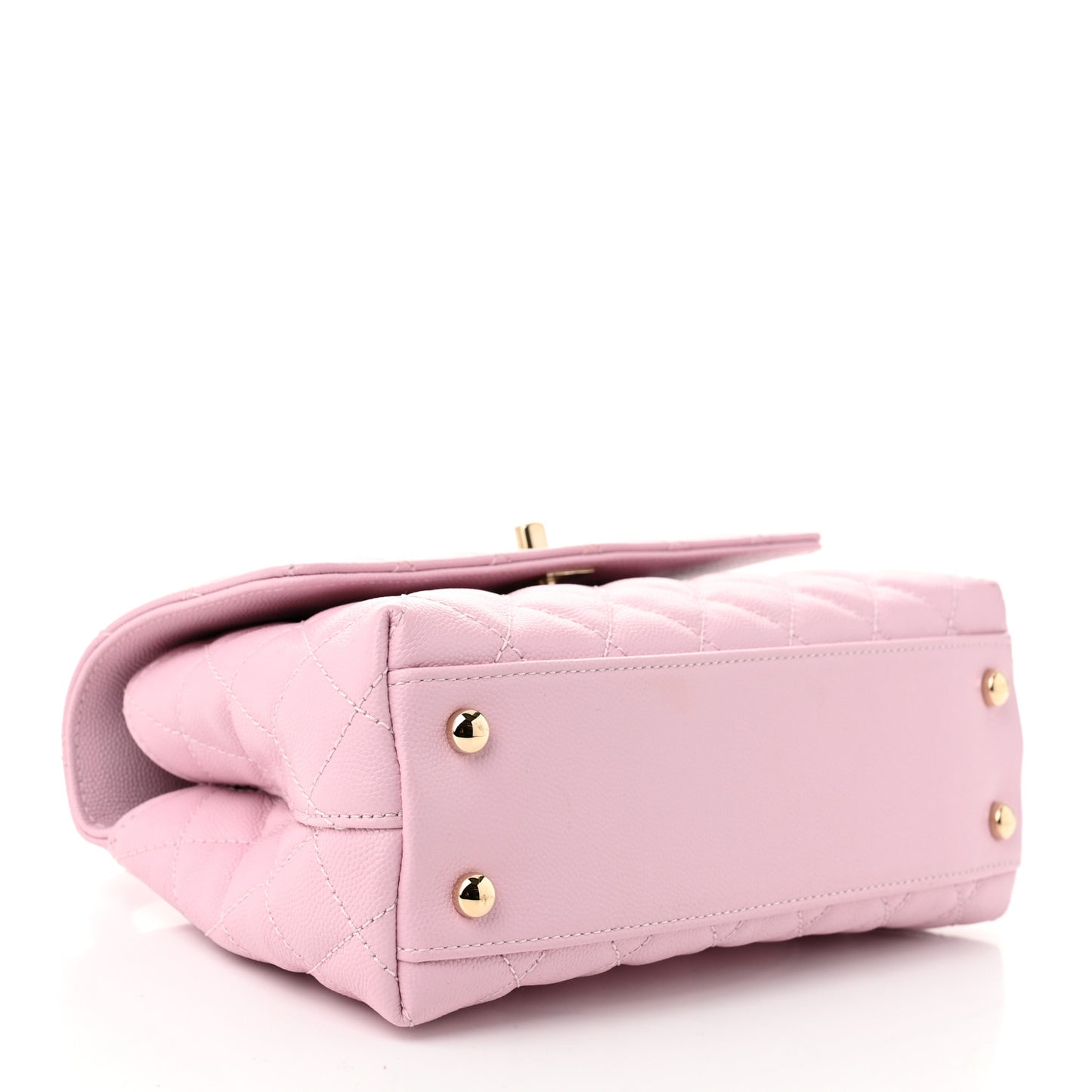Caviar Quilted Mini Coco Handle Flap Light Pink