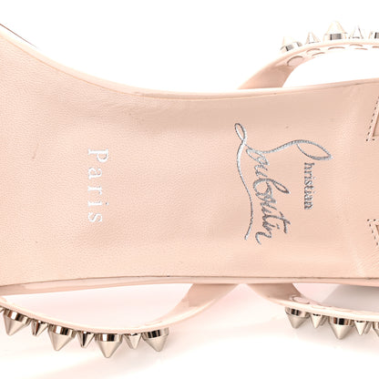 Christian Louboutin Patent Spike Mafaldina Flat Sandals 39 Leche 8 of 9