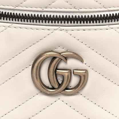Gucci Calfskin Matelasse Mini GG Marmont Round Backpack White 6 of 8