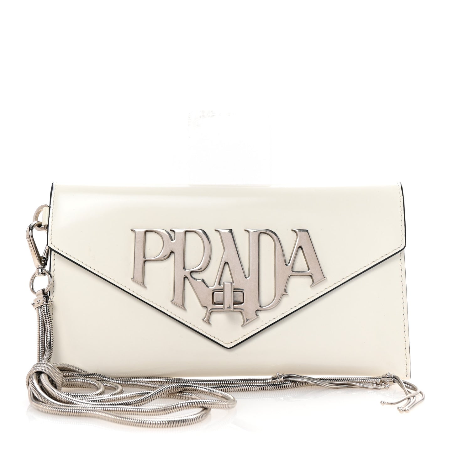 Spazzolato Logo Wristlet White