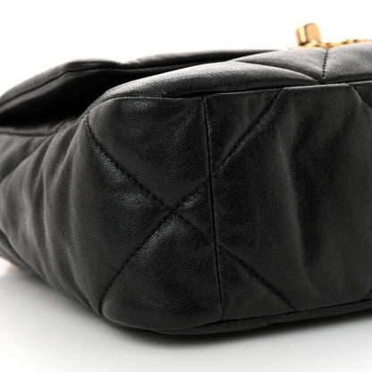 Chanel Shiny Goatskin Quilted Medium Chanel 19 Flap Black 9 of 11