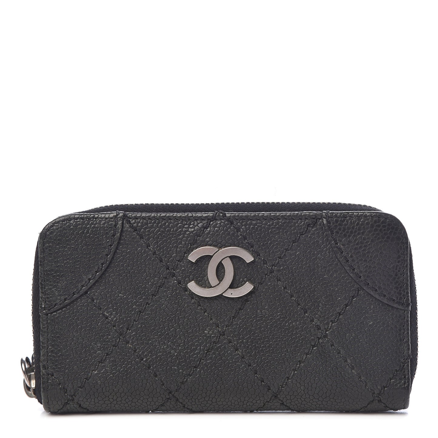 Caviar Outdoor Ligne Zip Coin Purse Wallet Black