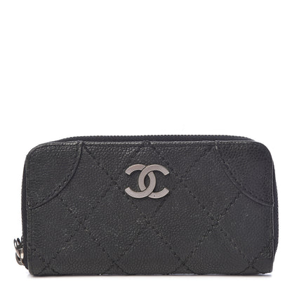 Chanel Caviar Outdoor Ligne Zip Coin Purse Wallet Black 1 of 15