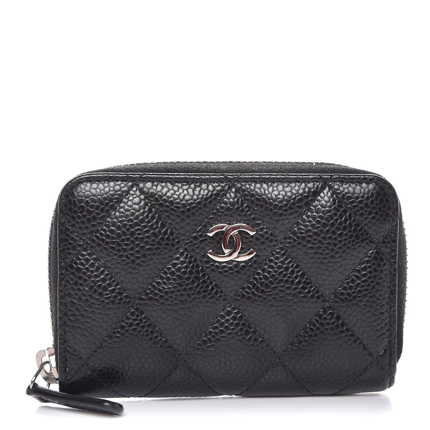 Chanel Caviar Quilted Zip Coin Purse Black 1 of 8