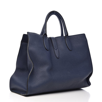 Gucci Soft Calfskin Medium Jackie Top Handle Bag Classic Blue Marine 3 of 17