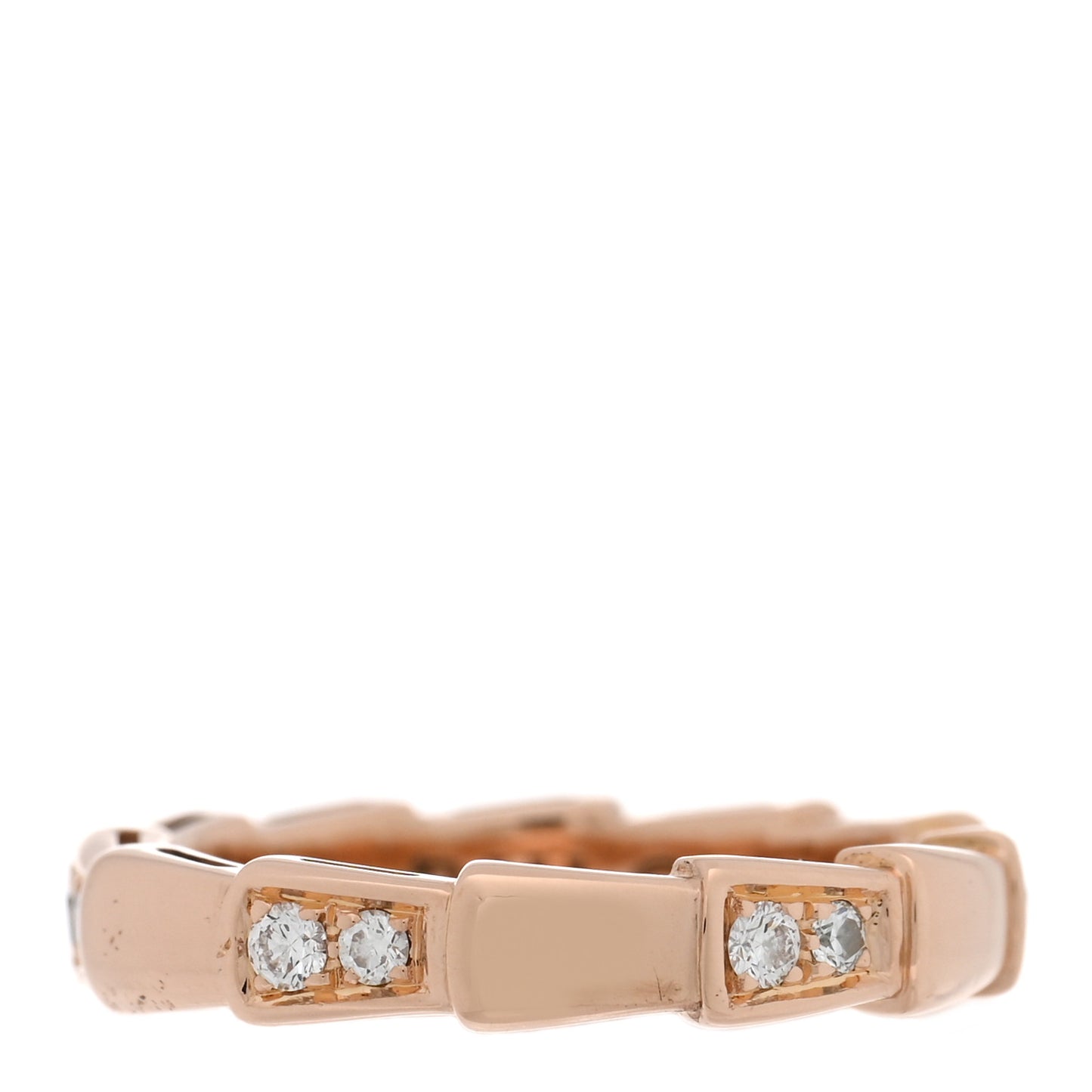 18K Rose Gold Diamond Serpenti Viper Ring 48 4.5