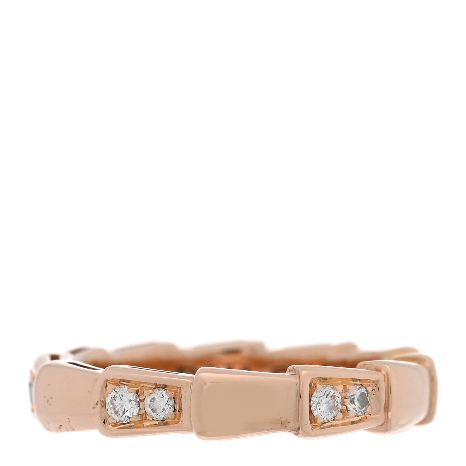 Bulgari 18K Rose Gold Diamond Serpenti Viper Ring 48 4.5 3 of 4