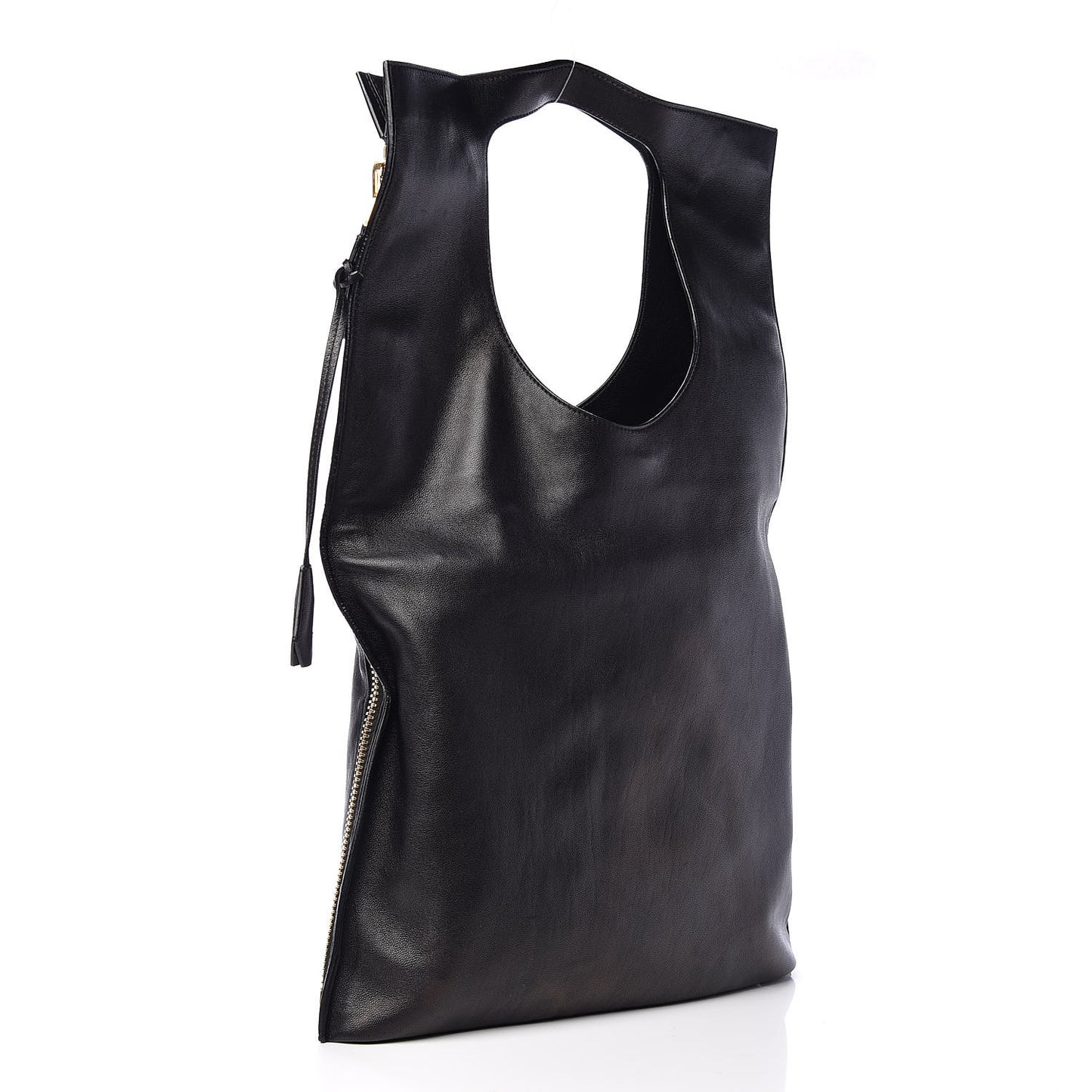 Ramskin Large Alix Padlock Zip Shoulder Bag Black