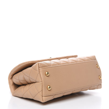 Chanel Caviar Quilted Mini Coco Handle Flap Beige 4 of 10