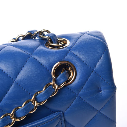 Chanel Lambskin Quilted Medium Double Flap Blue 14 of 18