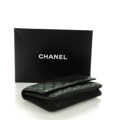 Chanel Iridescent Caviar Quilted Wallet on Chain WOC Black 3 of 7