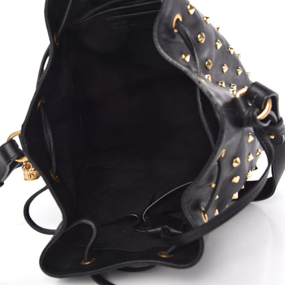 Alexander McQueen Calfskin Studded Padlock Bucket Bag Black 5 of 11
