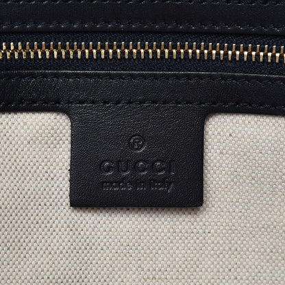 Gucci Monogram Selleria Calfskin Vintage Web Medium Boston Beige Blue 7 of 11