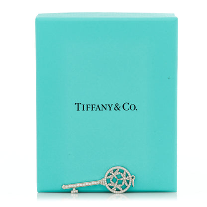 Tiffany Platinum Diamond .28ctw Dragonfly Key Pendant 5 of 5