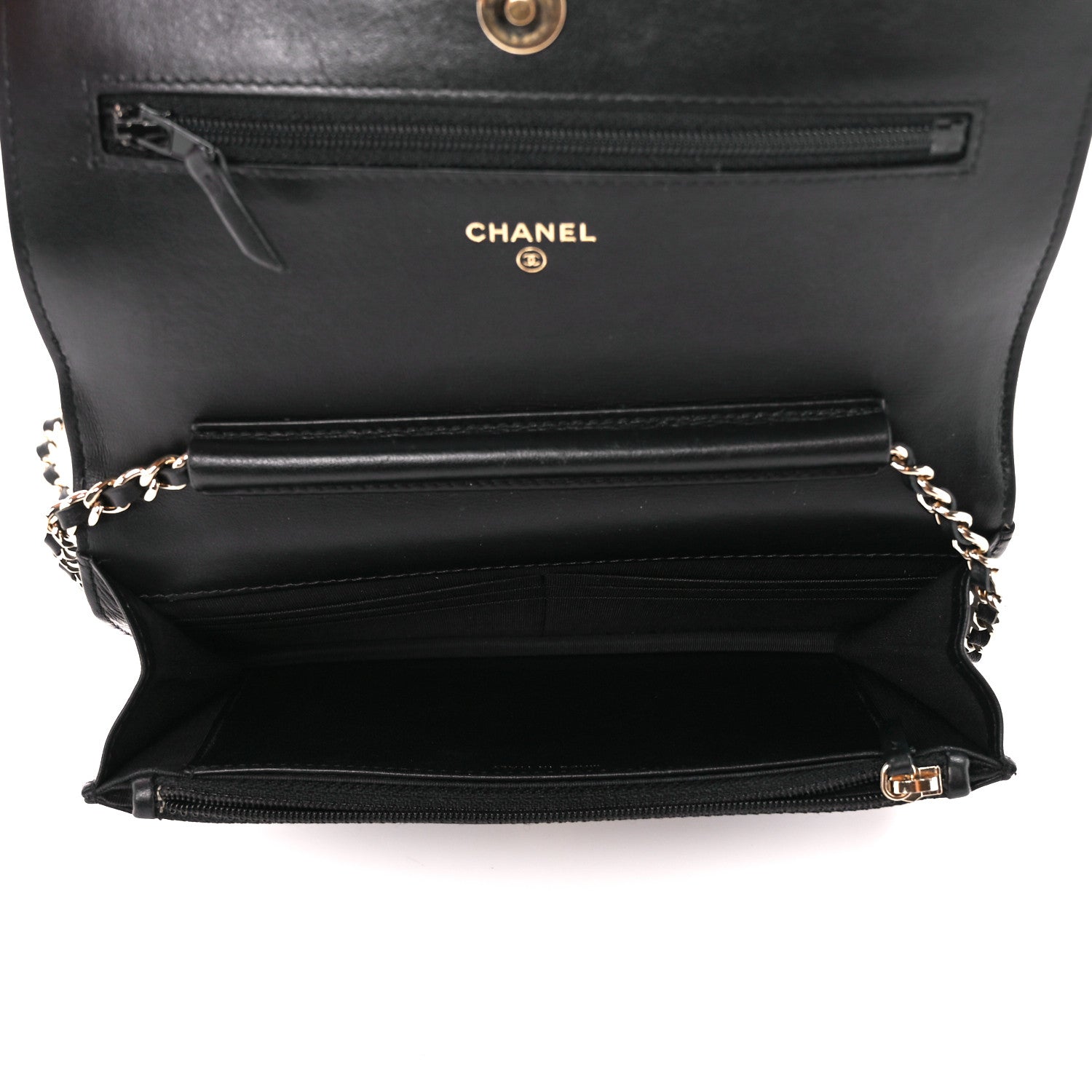 Chanel Caviar Quilted CC Filigree Wallet On Chain WOC Black 5 of 11