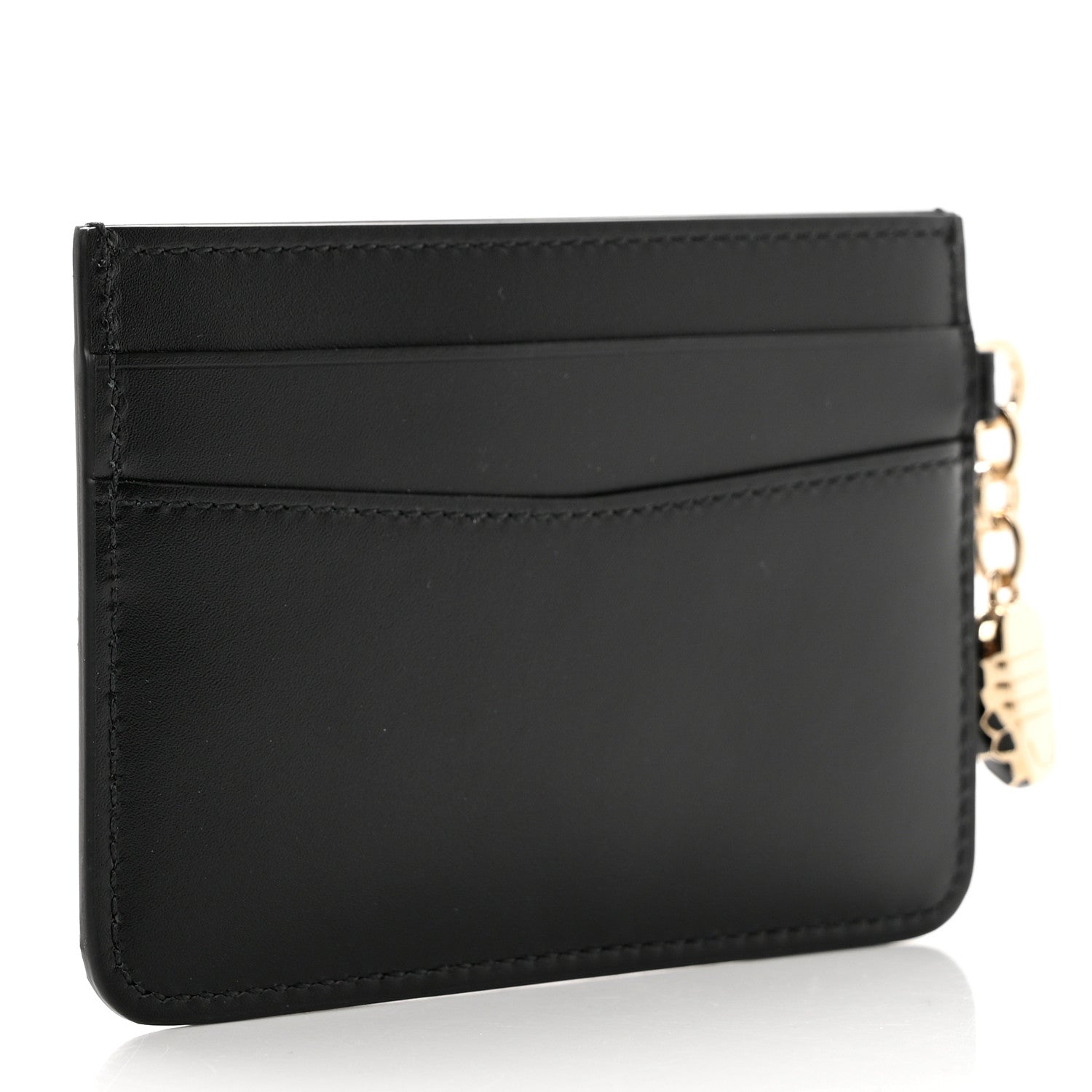 Bulgari Serpenti Calfskin Card Holder Black Emerald Green 3 of 7