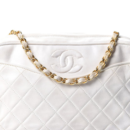 Chanel Lambskin Quilted Tassel Camera Case White 9 of 13