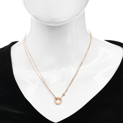 Cartier 18K Pink Gold 2 Diamond LOVE Necklace 2 of 5