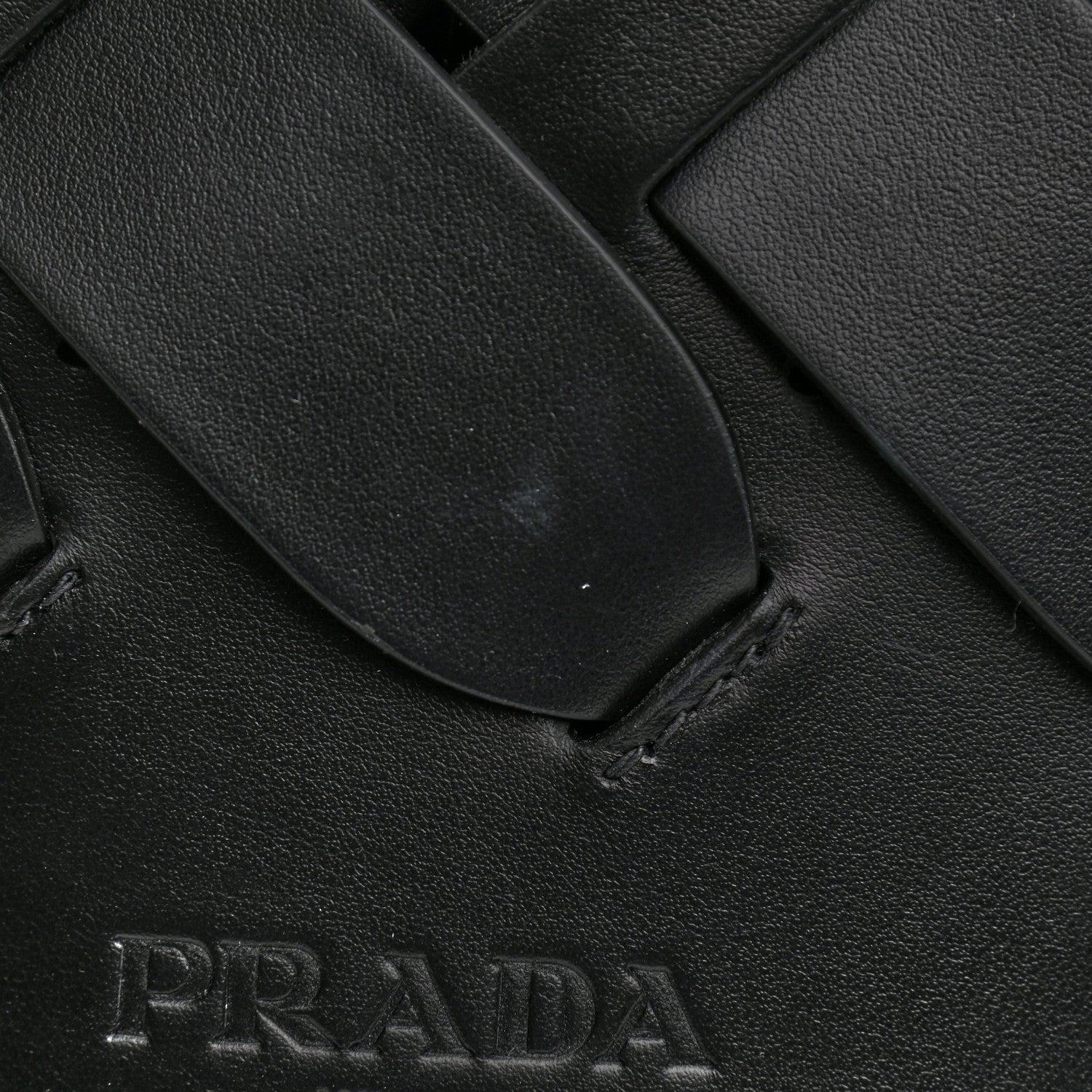 Prada Vitello Intreccio Bucket Bag Black 16 of 19