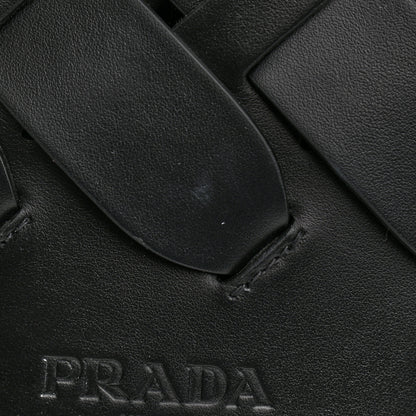Prada Vitello Intreccio Bucket Bag Black 16 of 19