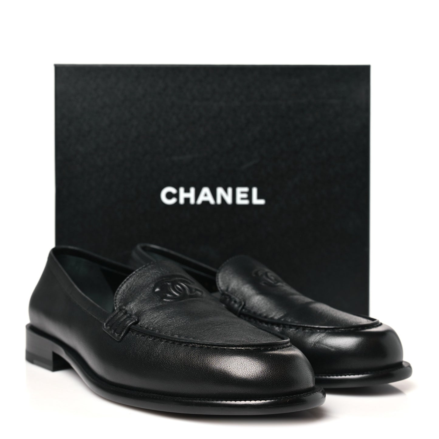 Lambskin CC Mocassin Loafers 41 Black