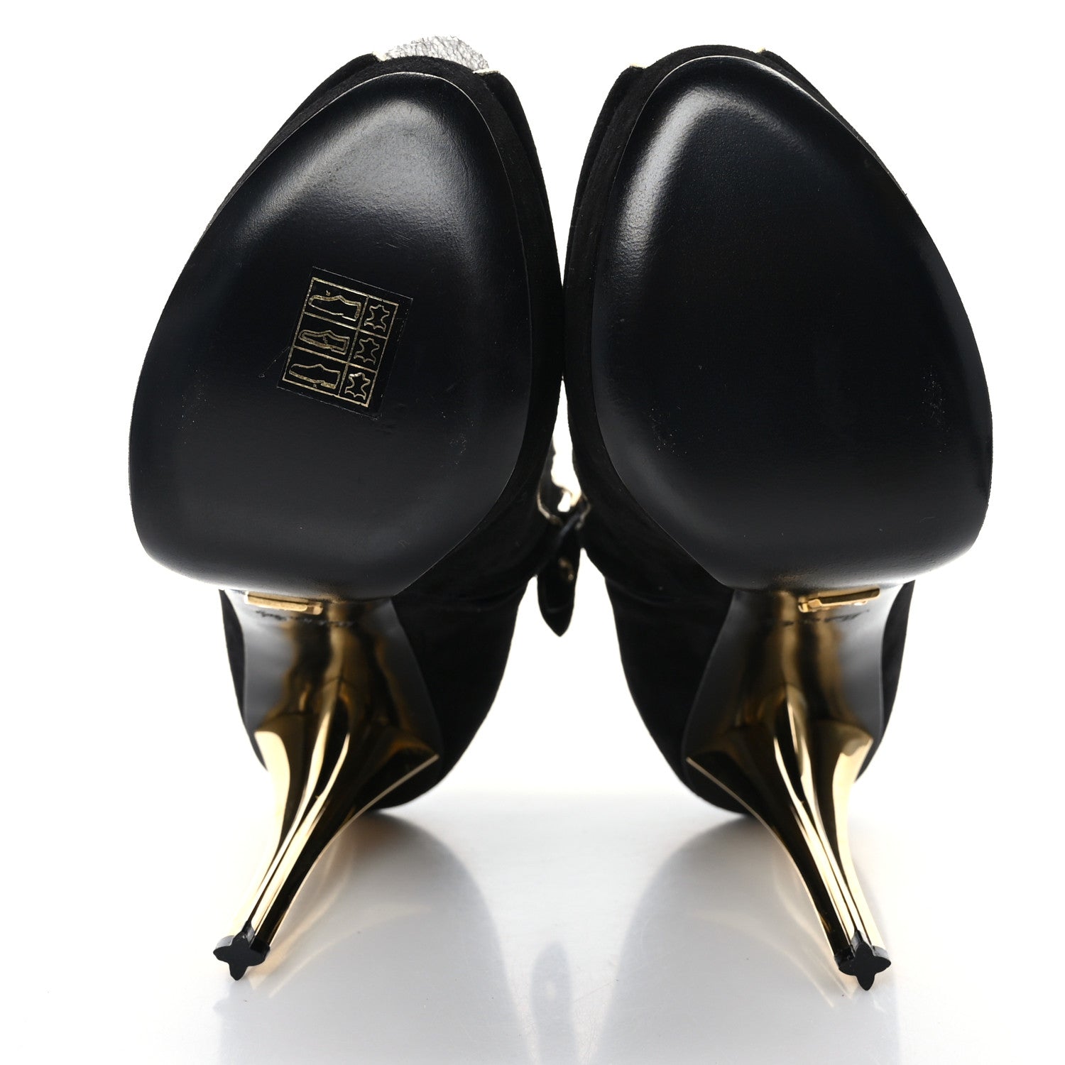 Louis Vuitton Suede Peep Toe Platform Booties 39 Black 5 of 7