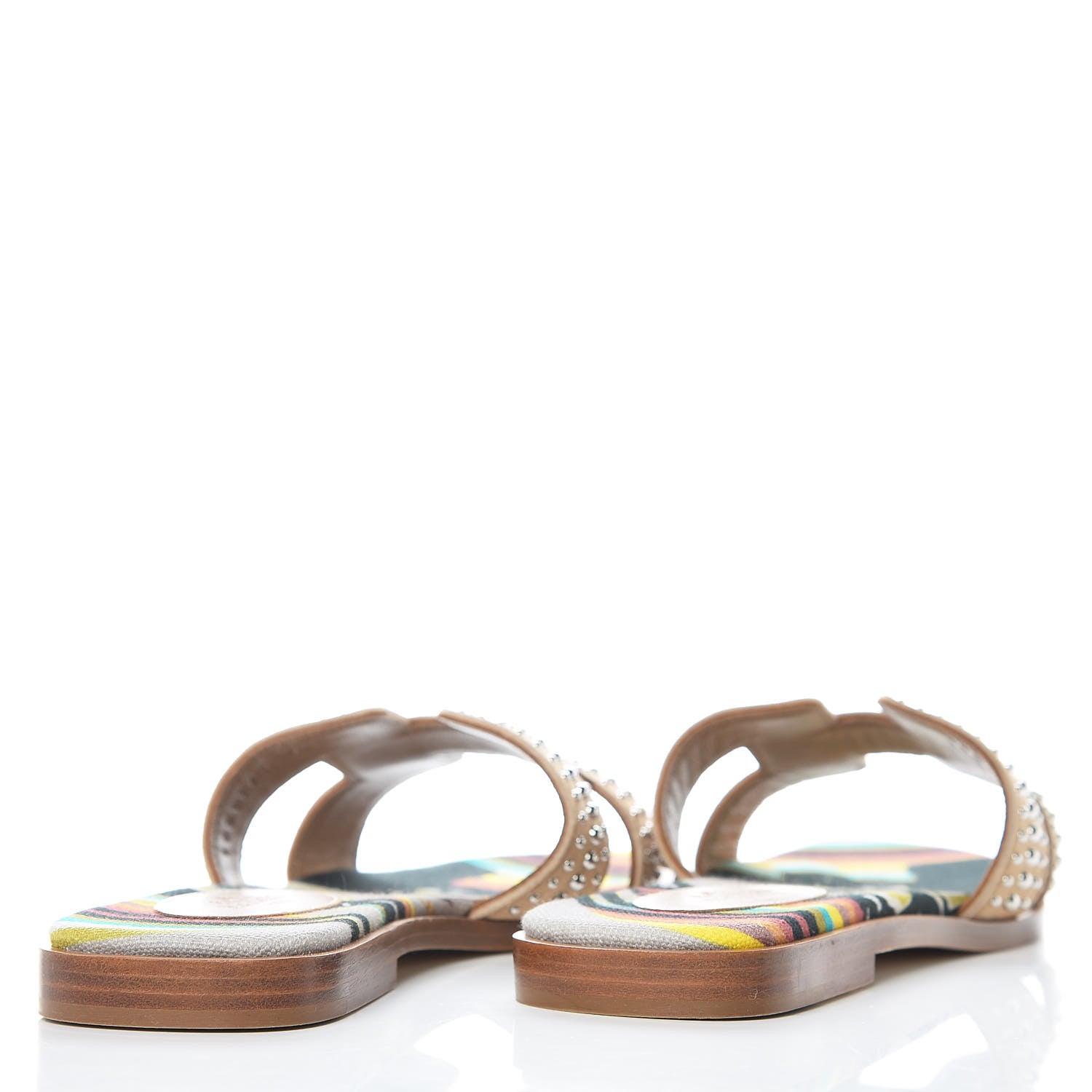 Hermes Suede Goatskin Studded Oran Sandals 36 Nude 4 of 7