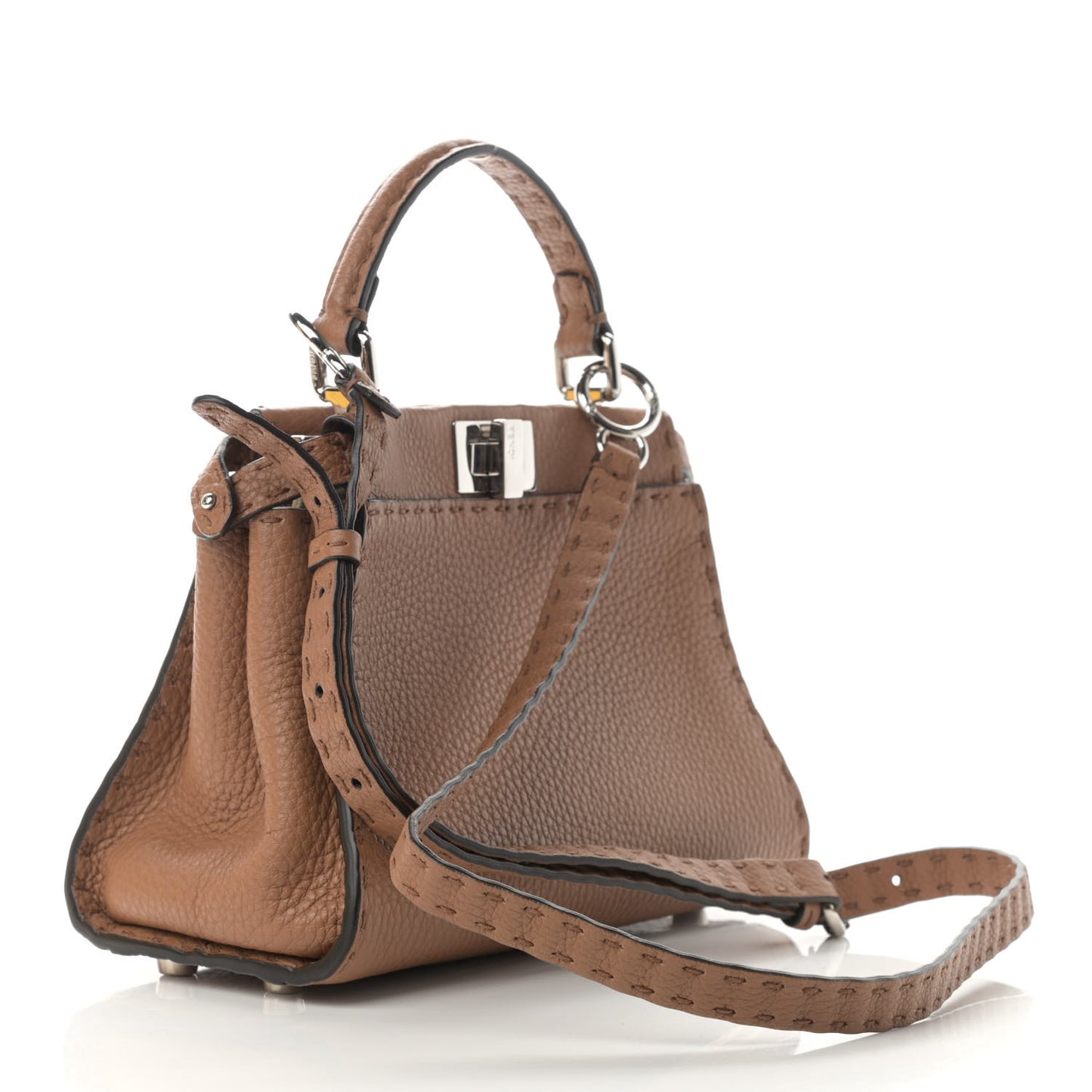 Cuoio Romano Selleria Bi-Color Mini Peekaboo Iconic Satchel Mou Milk