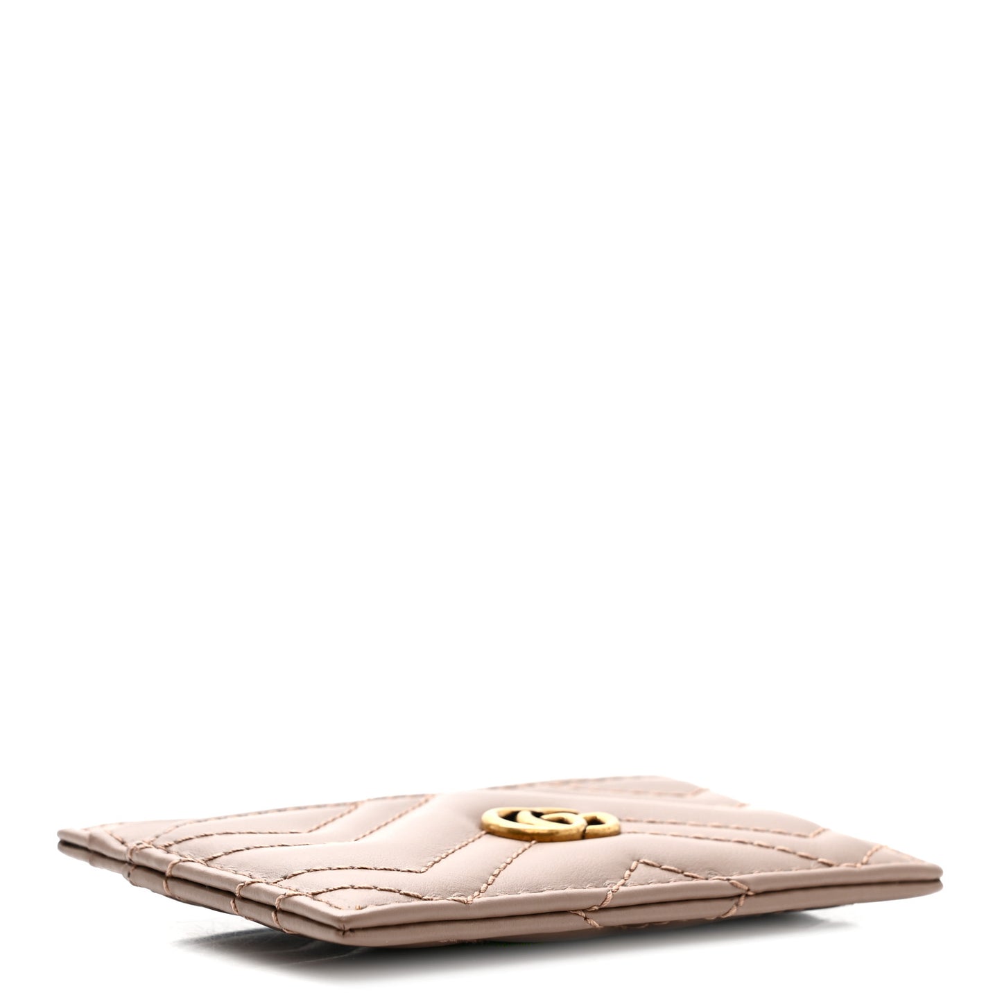 Calfskin Matelasse GG Marmont Card Holder Porcelain Rose
