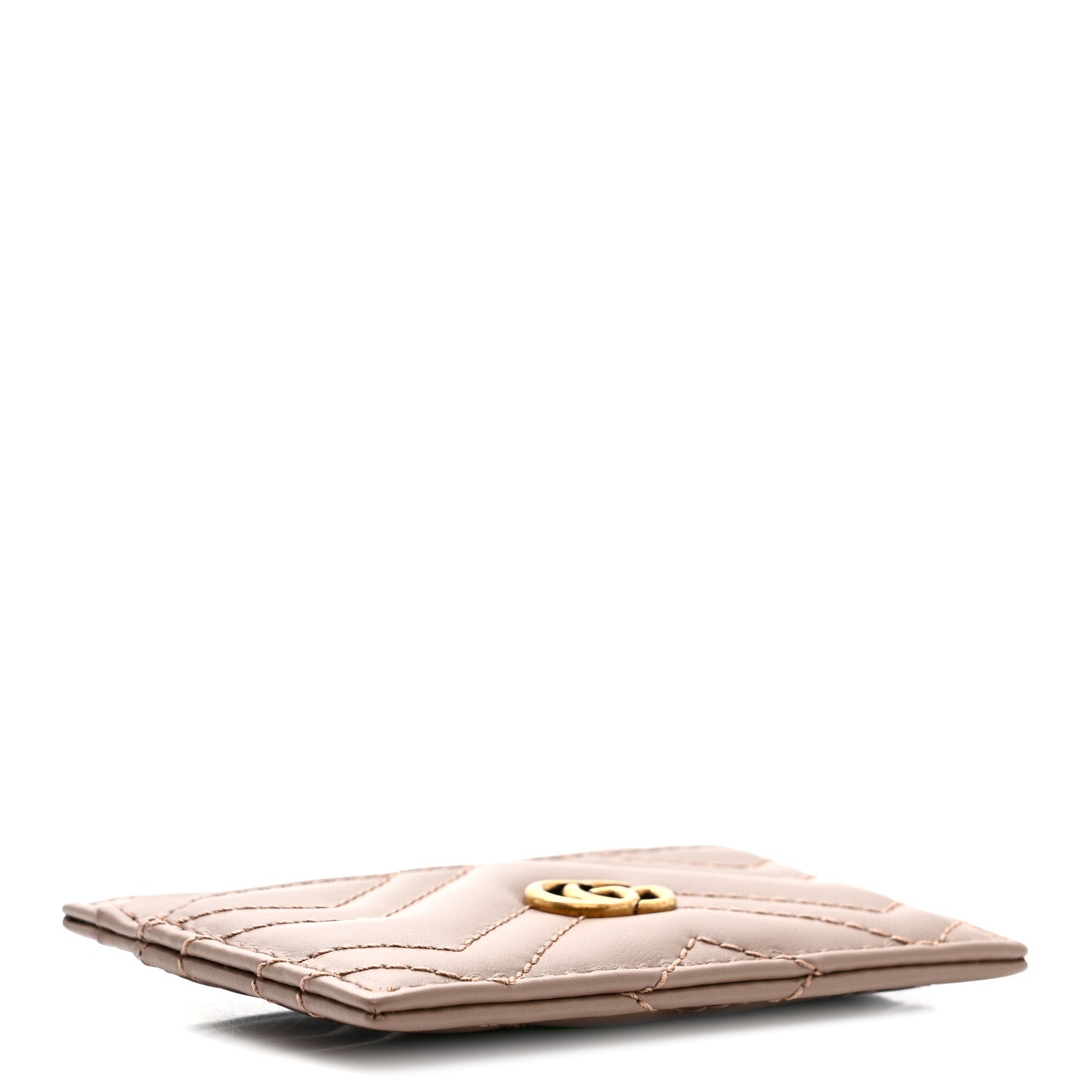 Gucci Calfskin Matelasse GG Marmont Card Holder Porcelain Rose 4 of 7