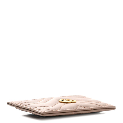 Gucci Calfskin Matelasse GG Marmont Card Holder Porcelain Rose 4 of 7