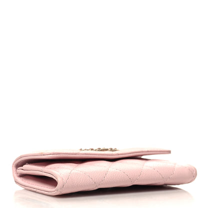 Chanel Caviar Quilted Crystal CC Flap Card Holder Pink 4 of 10