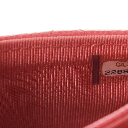 Chanel Caviar Quilted Flap Card Holder Wallet Dark Pink 8 of 9