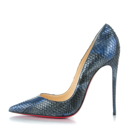 Christian Louboutin Watersnake So Kate 120 Pumps 38 Blue 1 of 8
